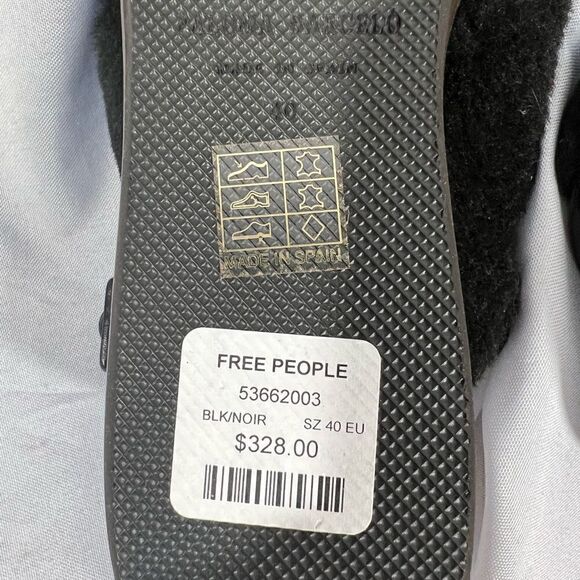 PALOMA BARCELO Viola Moution Genuine Shearling Platform Sandal Black Size 40 NWT - Picture 5 of 6